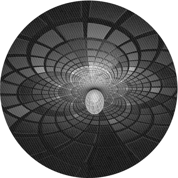 Ahgly Company Machine Washable Indoor Round Transitional Carbon Gray Area Rugs, 5' Round