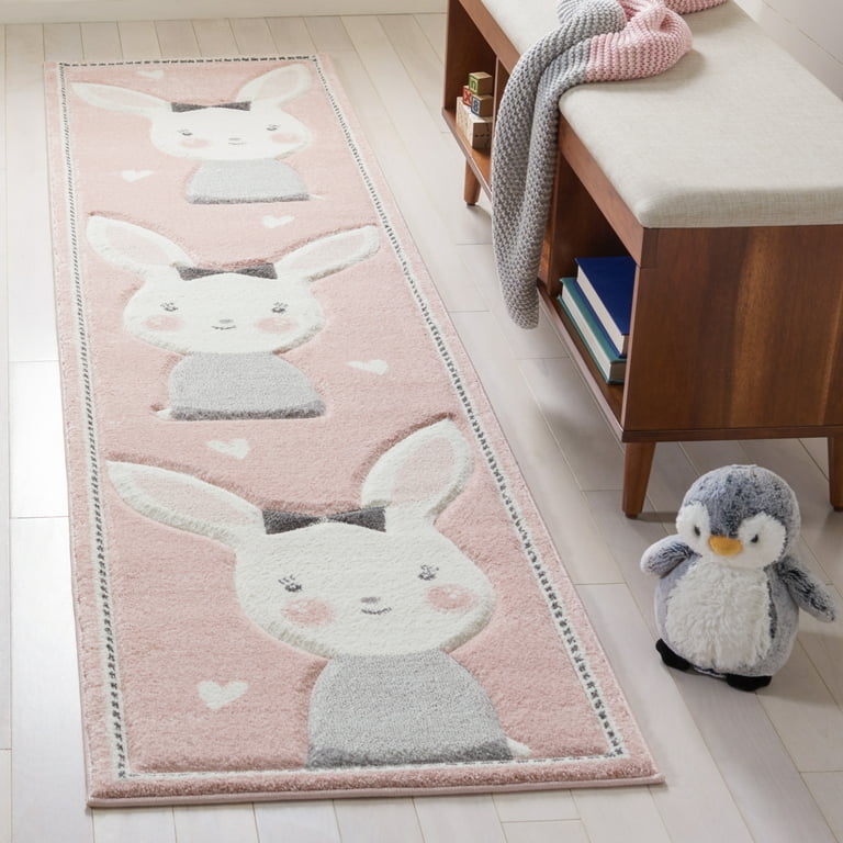 Safavieh Carousel Kids Bunny 5 x 8 Pink/Ivory Indoor Kids Area Rug Safavieh Carousel Kids Bunny 5 x 8 Pink/Ivory Indoor Kids Area Rug