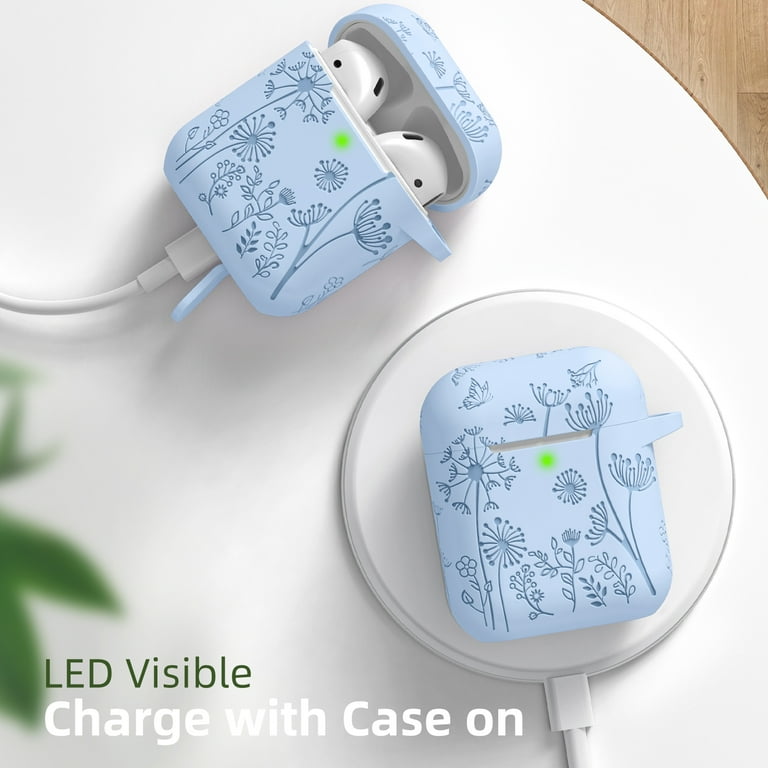 Comvin Flower Engraved AirPods Case Compatible with AirPods 2nd