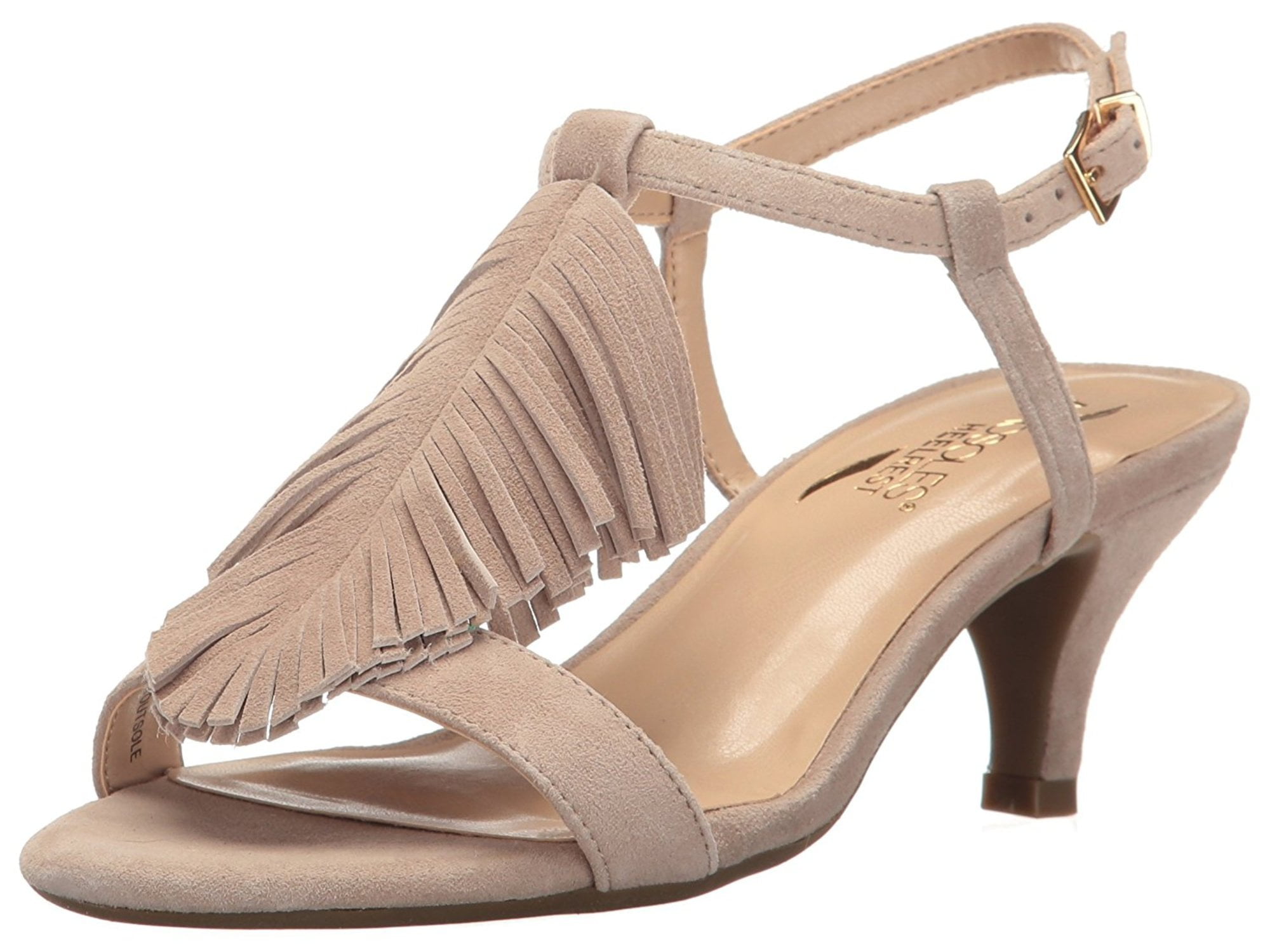 AEROSOLES Womens Silver Open Toe Wedge Slip On Leather Sandals Shoes M