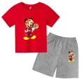 thumbnail image 3 of Conjunto de 2 piezas de camiseta y pantalones cortos de marca Disney de manga corta de verano para niños y niñas, conjuntos de moda para bebés de 2 a 12 años, 3 of 5