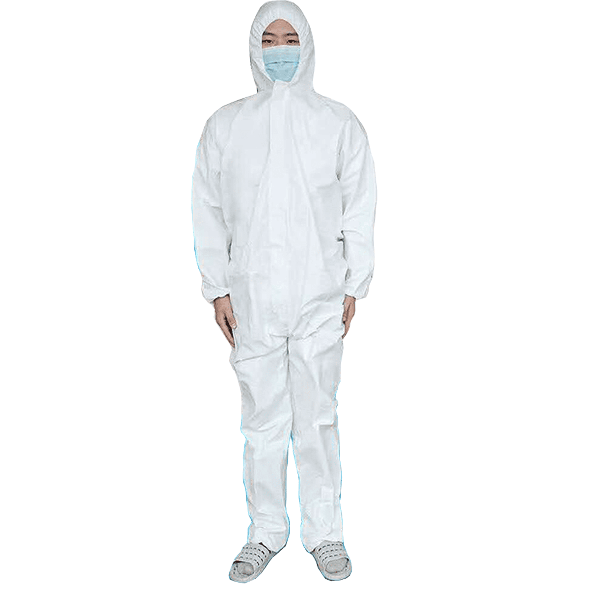 Disposable Coveralls White Boilersuit Hood Painters Protective Overalls Suit 