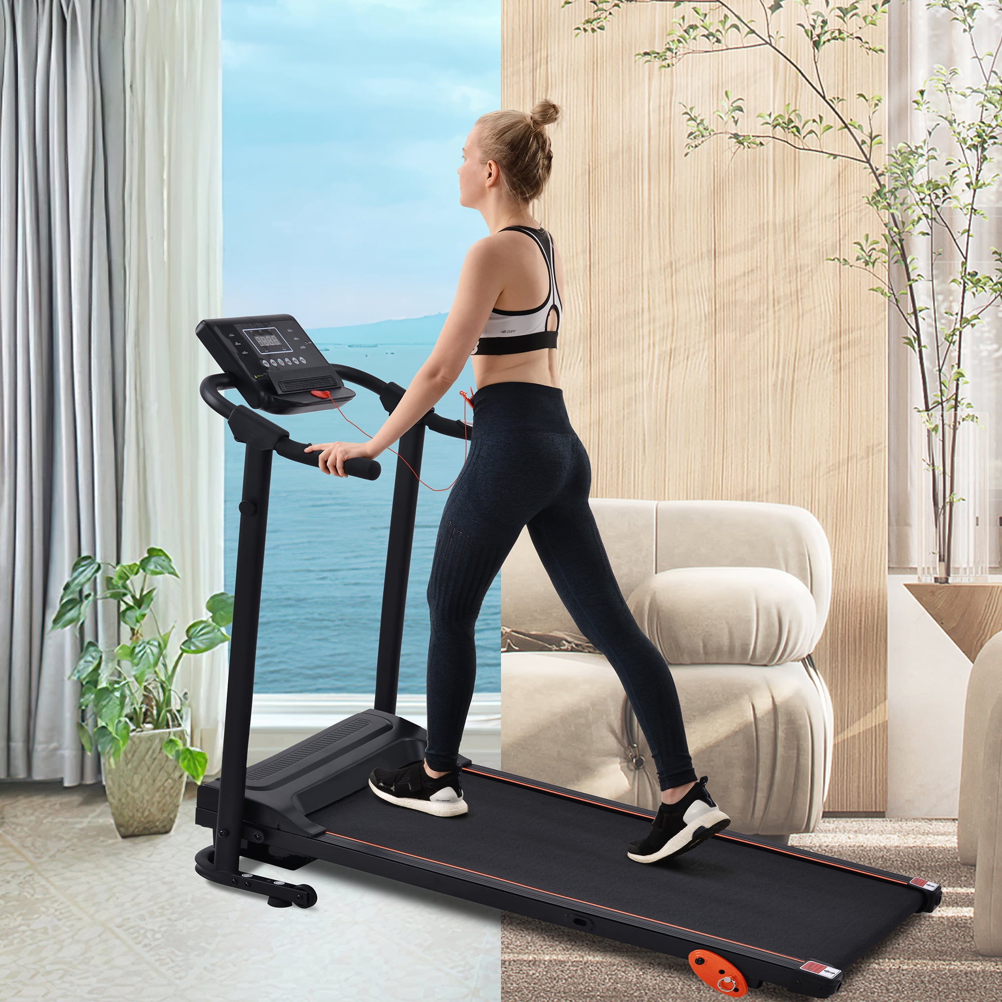 Folding Manual Treadmill 4-in-1 Shock Running Working Machine Fitness Incline AA 