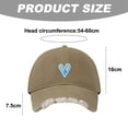 thumbnail image 2 of Gorra de béisbol con parte superior suave y ajustable con forma de corazón y agujero retro para mujer, de 54 a 60 cm de circunferencia, con ala ancha, 2 of 5