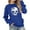 Blue, variant on Girls Casual Oversized Pullover Hoodie with Pocket, Long Sleeve Drop Shoulder Sweatshirt for Girls, Trendy Lightweight Halloween Skull Print Crewneck Sweater