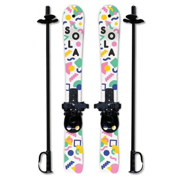 SOLA Kid's Snow Skis & Poles Winter Sports Beginner W/ Bindings Age 2 - 4 (Memphis)