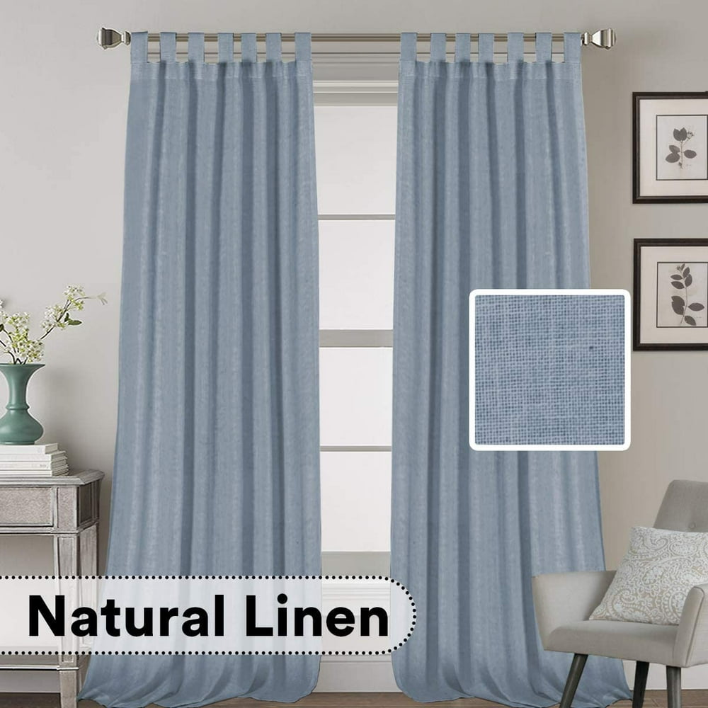 Linen Curtains Natural Linen Blended Curtains Tab Top Window Treatments