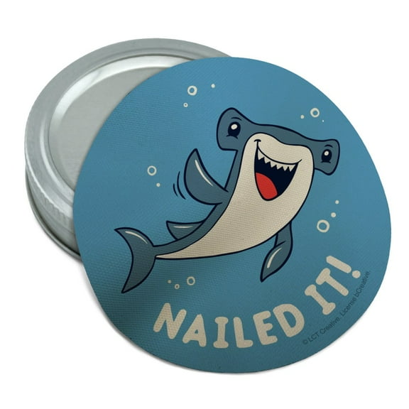 Nailed It Hammerhead Shark Funny Humor Pun Round Rubber Non-Slip Jar Gripper Lid Opener