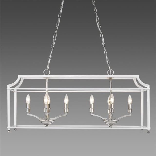 Golden Lighting 8401-LP PW-WH Pendentif Linéaire&44; Étain & Blanc