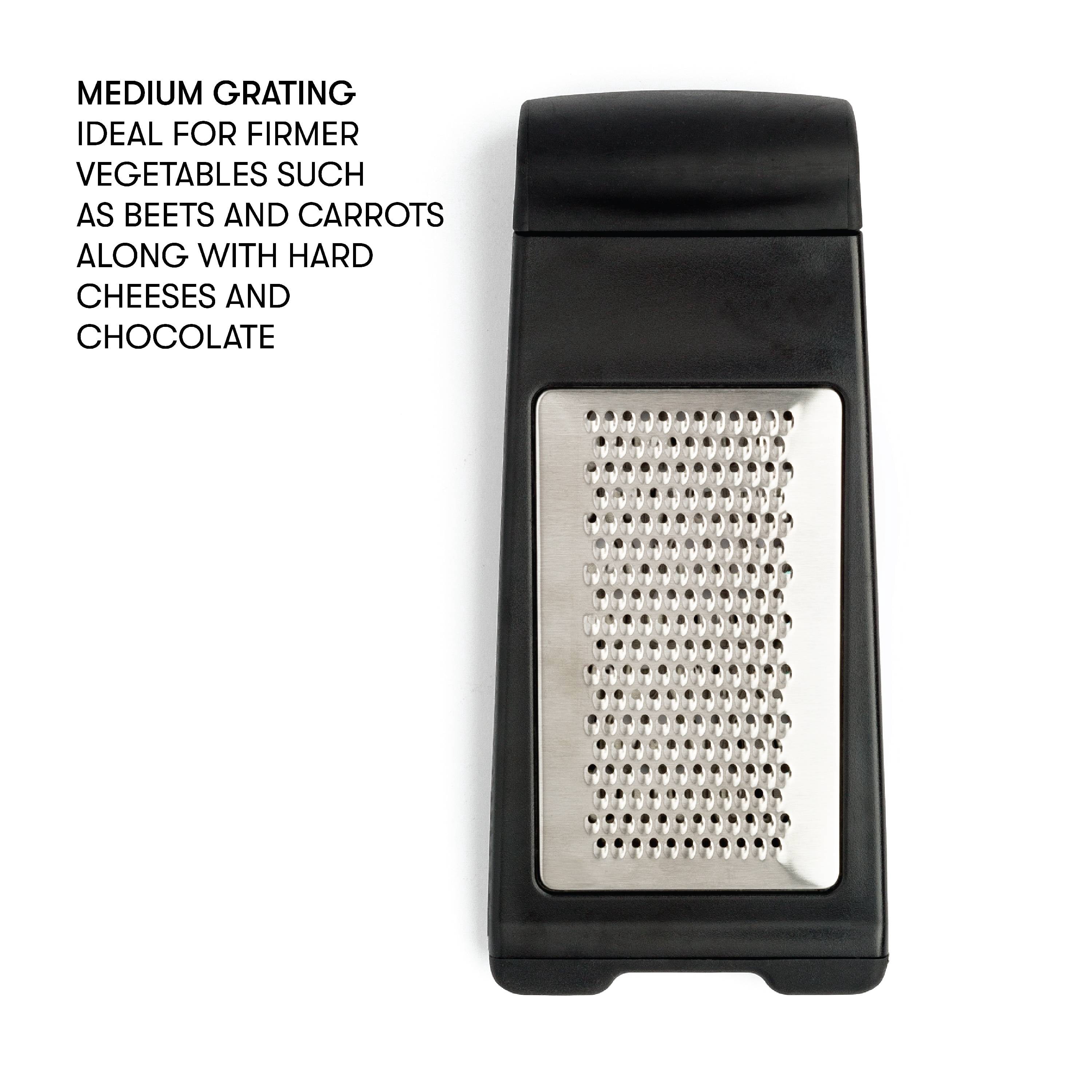 Cooking Light Multifunctional Stainless Steel Folding Grater Zester for Easy Storage, Black