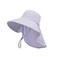 thumbnail image 4 of Sombrero de pescador de ala ancha para hombre y mujer con solapa para el cuello para acampar, caminar y hacer mochilerismo Púrpura, 4 of 9