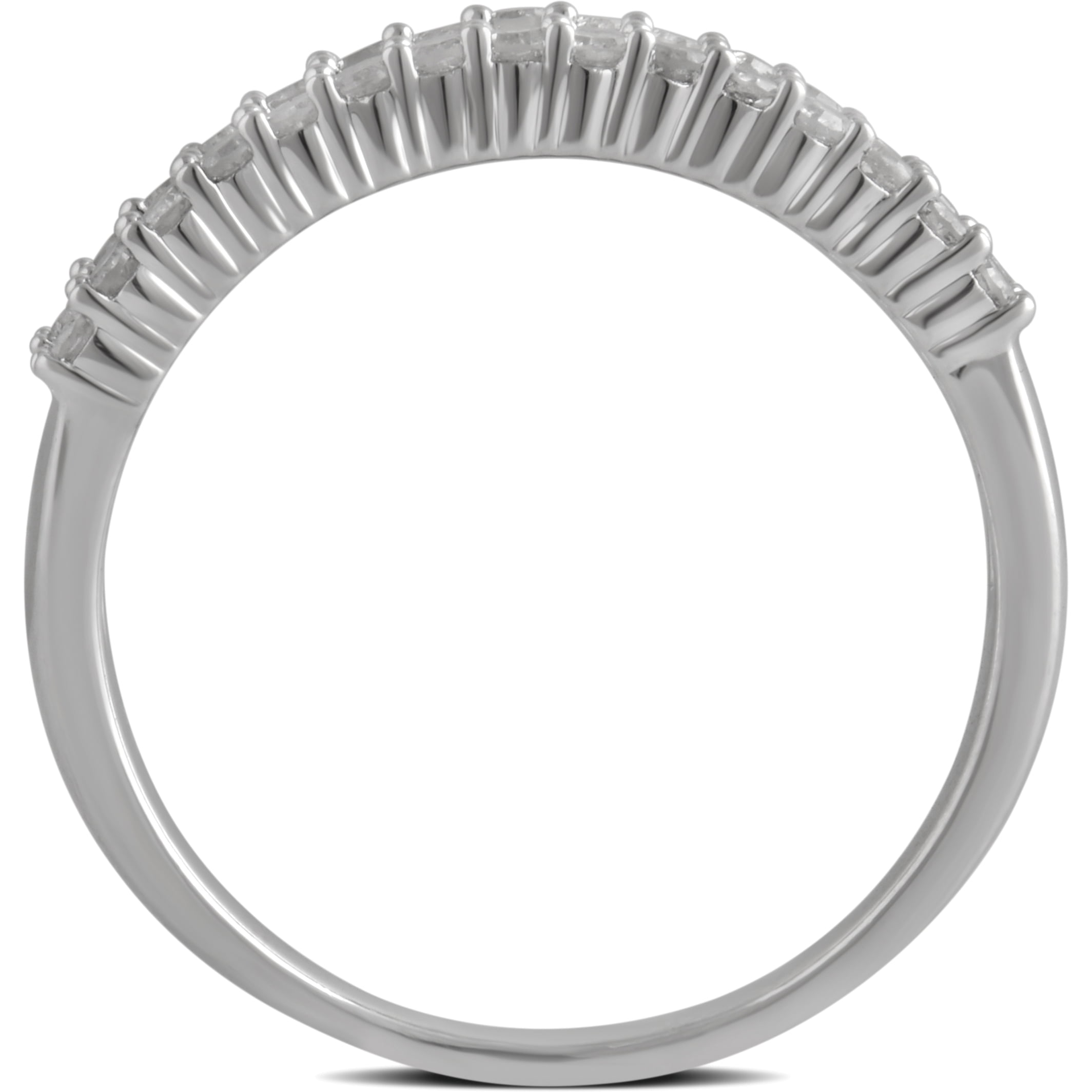1.00 Carat T.W Diamond three row Sterling Silver Anniversary Ring