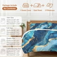 thumbnail image 6 of Abstract Art Bedding Duvet Cover Set Queen Size 4 Pieces Water Ripple Gold Blue Gradient Marbling Bedding Set with Zipper Closure, 1 Comforter Cover 90x92 Inches 1 Flat Sheet & 2 Pillow Cases, 6 of 7