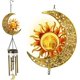 thumbnail image 1 of Campanas de viento solares de sol y luna para exteriores, con bola de cristal agrietado, resistentes al agua, con sonido profundo, para decoración de jardín, regalo de condolencia para mujeres., 1 of 5