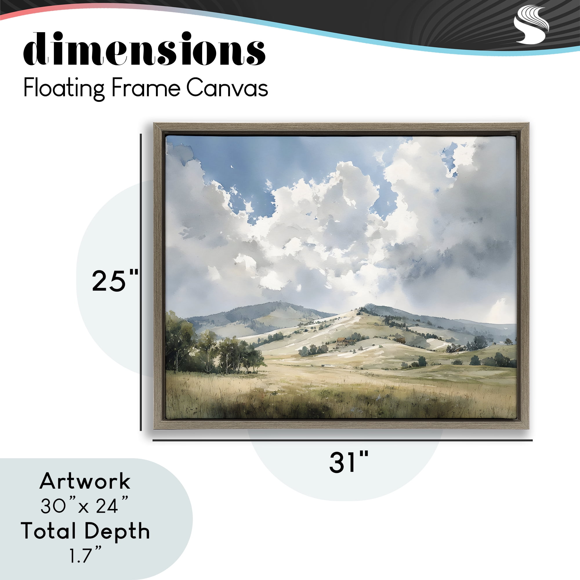 Stupell Industries Tranquil Hills Meadow Brown Framed Floater Canvas Wall Art, design by Franklyn Gregory