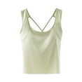 thumbnail image 2 of tarylea Plus Size Tank Tops for Women Sleeveless Built in Bra Cross Back Slim Fitted Crop Tops Casual Summer Stretch Tanks, 2 of 9