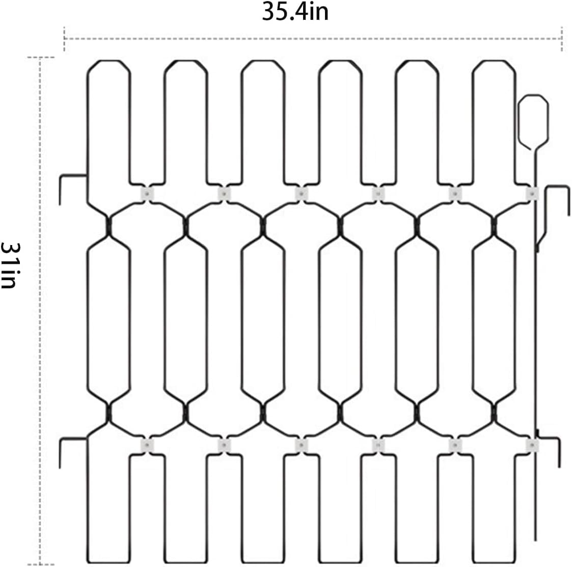 Three Tree Metal Retractable Pet Gate, 36"W x 31"H Vertical Bar Safety Dog Door Barrier, Easy Install for Doorways, RV Home Indoor Use