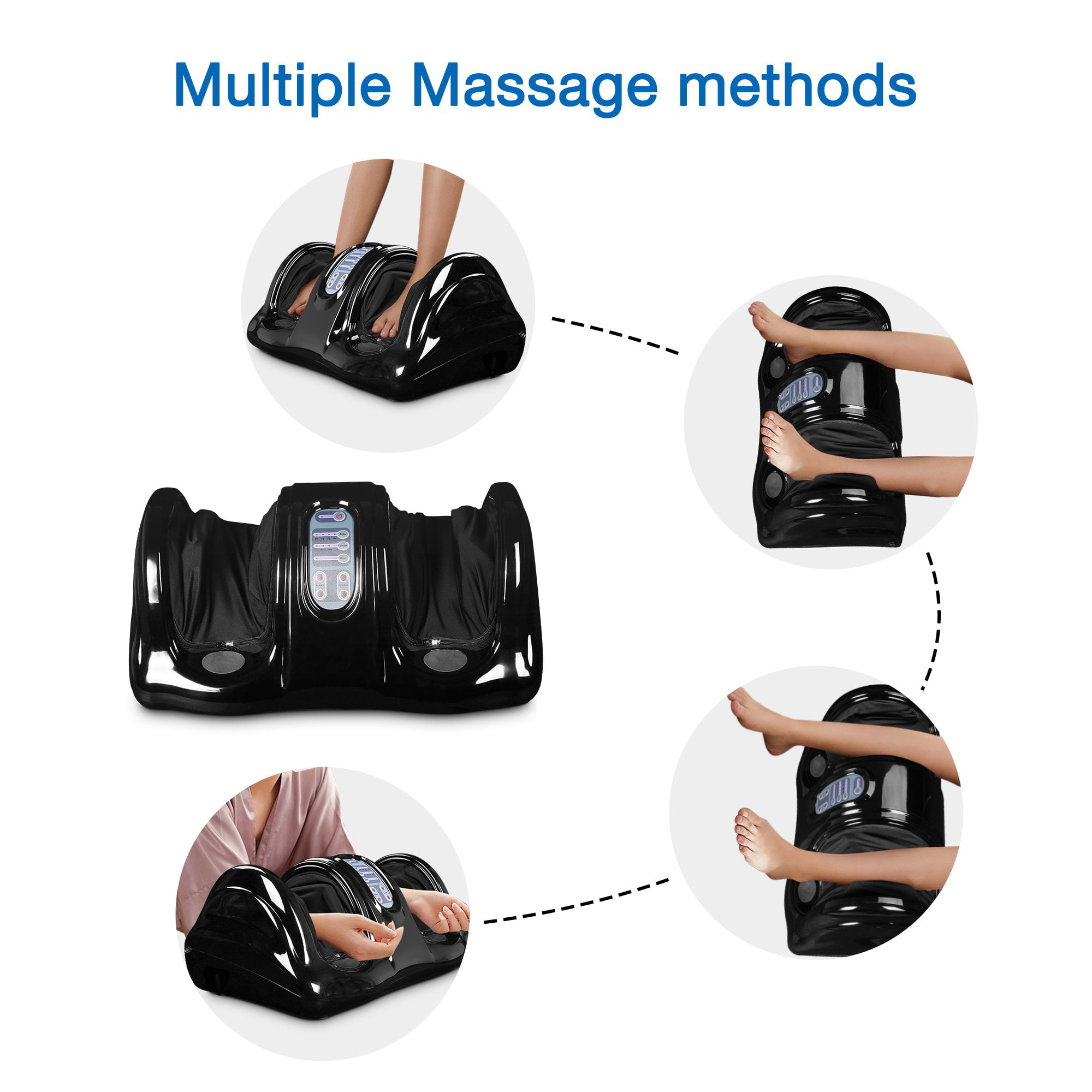 Shiatsu Foot Massager Machine with Heat, 2-in-1 Heated Foot Warmer--CF-5202-UP
