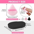 thumbnail image 4 of Powder Puff with Cleansing Puff Face,16 Pieces Triangle Powder Puff Makeup Puff for Loose Powder,Powder Puffs for Face Powder Sponge Velvet Washable Beauty Makeup Tool (Black+White+Pink), 4 of 5