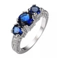thumbnail image 2 of HOOUN Gorgeous Women 925 Silver Filled Wedding Band Ring Oval Cut Cubic Zircon Sz 6-10-#17-9, 2 of 6