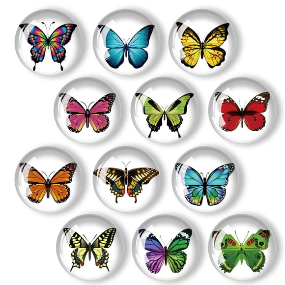 Imán para refrigerador Poitvd Crystal Glass 12 piezas con forma de mariposa