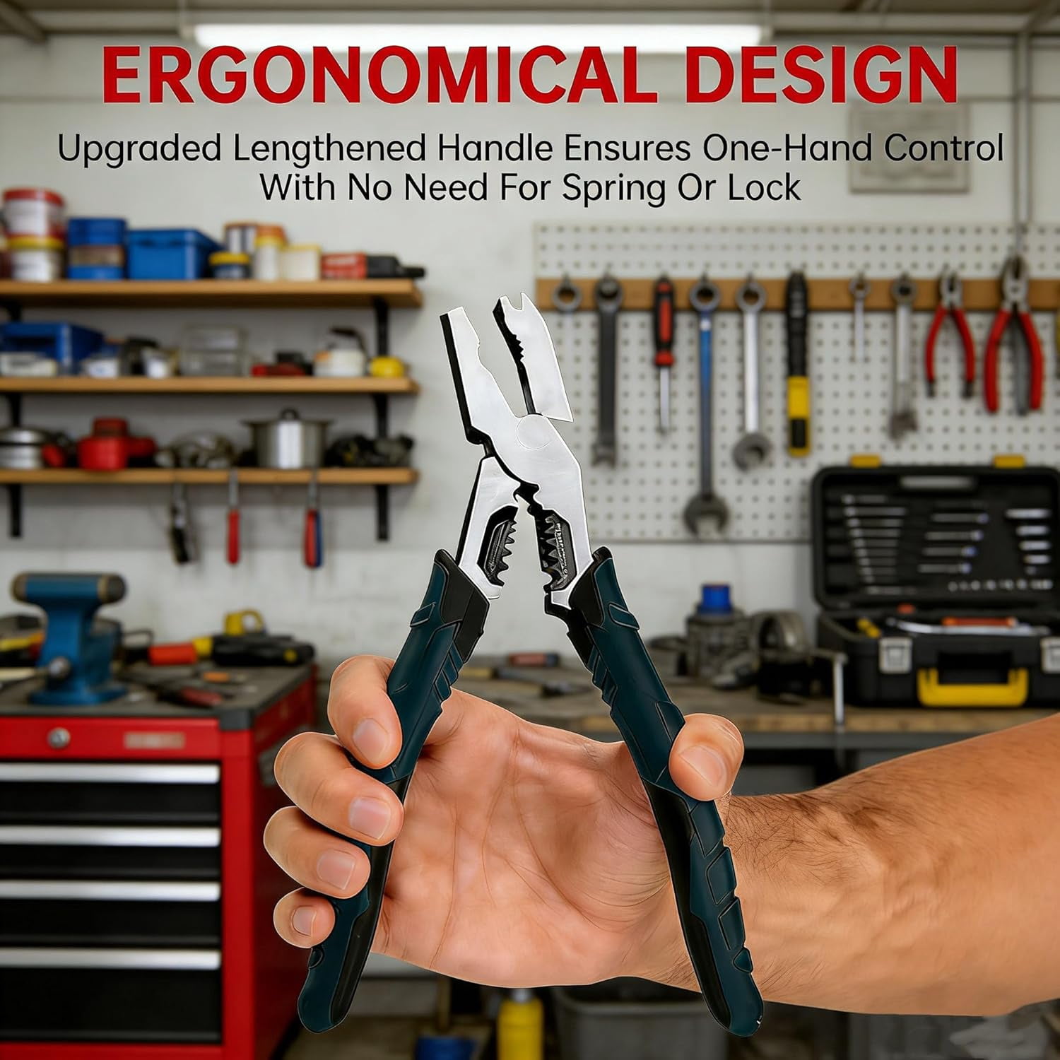 Industrial-Grade Multi-Function Cutting Pliers, 9-in-1 High-Leverage Compound Action Wire Cutter, Stripper and Crimper, Heavy Duty Cr-V Steel Tool for Electrical, Automotive or DIY (2pcs)