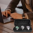 thumbnail image 4 of FUYGRCJ Watch Travel Case 3 Slot Fashion Watch Box Organizer with Watch Pillows, Portable Watch Holder with Zipper Black Watch Storage and Display Case for Men Gift 22x9x8.5cm, 4 of 7