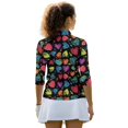 thumbnail image 3 of HUIACONG Colorful Heart Sketch Women's Golf Polo Shirts, Quarter Zip with Zipper Womens 3/4 Sleeve Golf Shirts Breathable Tennis Tops, 3 of 10