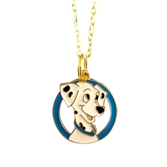 Cartoon Perdita Dog Necklace 101 Dalmations Charm Enamel Metal Pendant