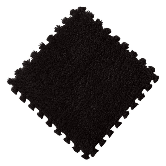 Black Interlocking Play Mat Tiles Eva Foam Floor Mats Non Slip Cushioned For Kids Nursery Playroom Gym Flooring 30X30 Centimeters