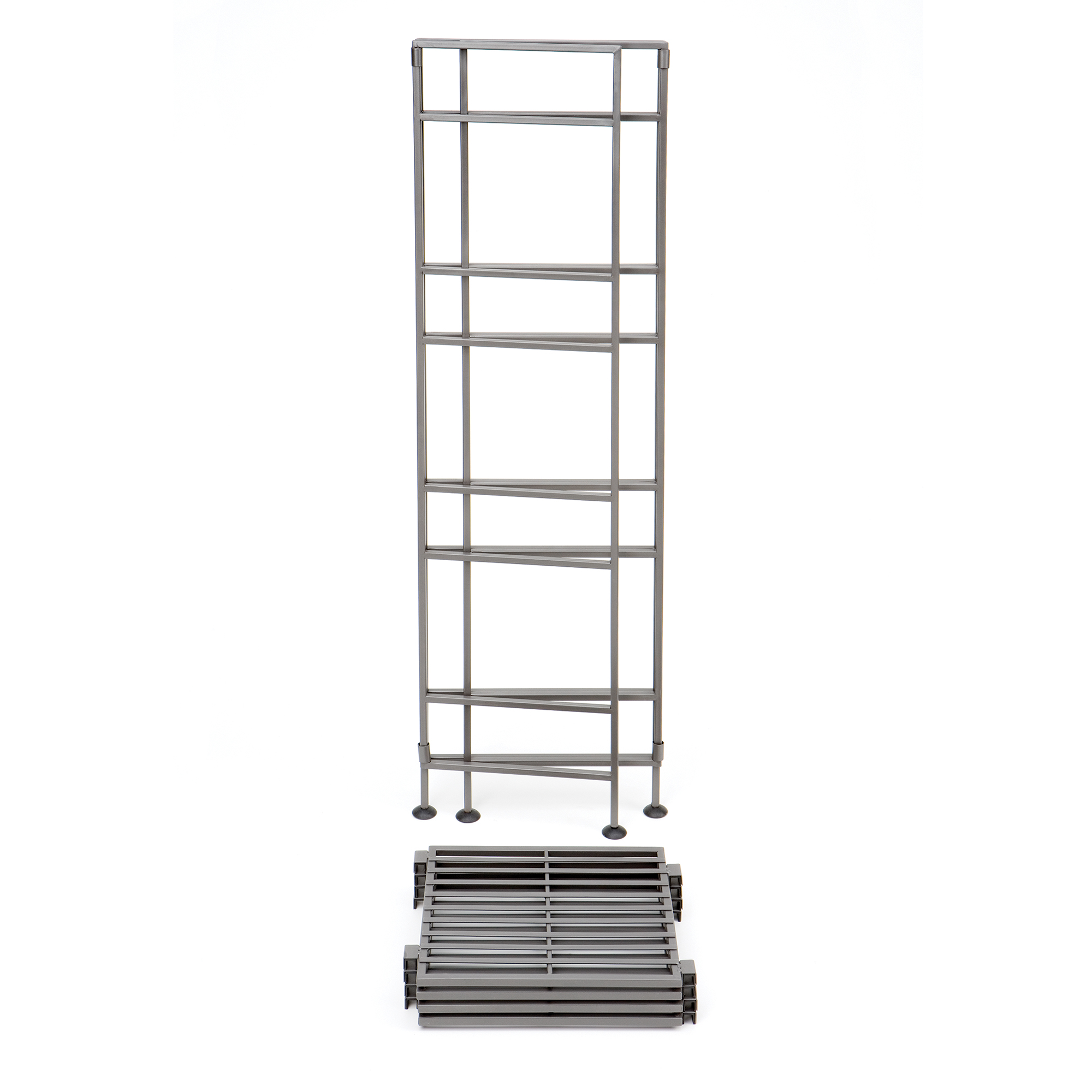 4-Tier Iron Tower Shelving, Pewter 11.3"D x 13"W x 44.3"H by Seville Classics - image 2 of 8