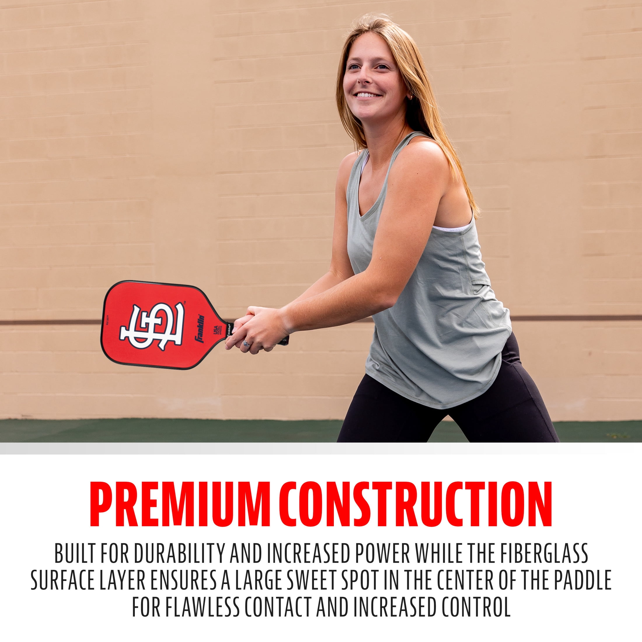 Franklin Sports MLB St. Louis Cardinals Pickleball Paddle - Official MLB Team Pickleball Paddles - USAP (USAPA) Approved Premium Quality Pickleball Paddles - Authentic Team Logos + Colors