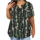 thumbnail image 1 of Camisetas Casuales de las Mujeres Largo Casual Impreso Cuello Redondo Suelto Top, Camiseta de Verano de Manga Corta, 1 of 5