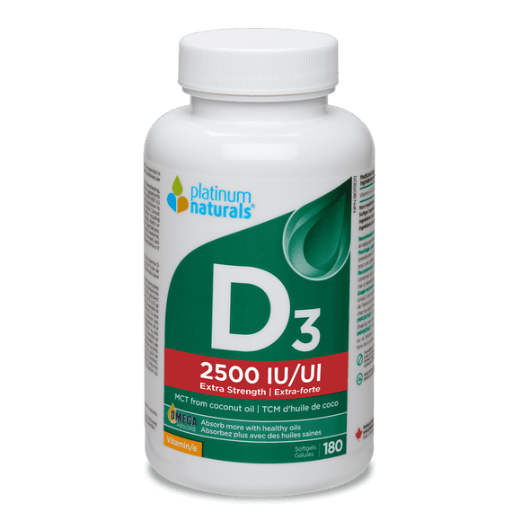 Platinum Naturals - Vitamin D3 2500 IU Extra Strength - 180