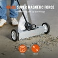 thumbnail image 2 of BENTISM Magnetic Sweeper 18", 45 lbs Capacity Heavy Duty Rolling Magnetic Sweeper with Wheels & Adjustable Long Handle, Rolling Sweeper Lawn Yard Grass with Release Handle, 2 of 9
