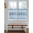 thumbnail image 2 of Coastal Blue Striped 2 Panel Kitchen Curtains for Small Windows, Ocean Sea Summer Starfish Coral Shells Bathroom Tier Curtain, Short Window Treatment for Bedroom/Living Room 55"x24", 2 of 6