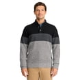 thumbnail image 1 of Suéter tipo mock con botones para hombre Izod, bloque de color negro, talla mediana, 1 of 4