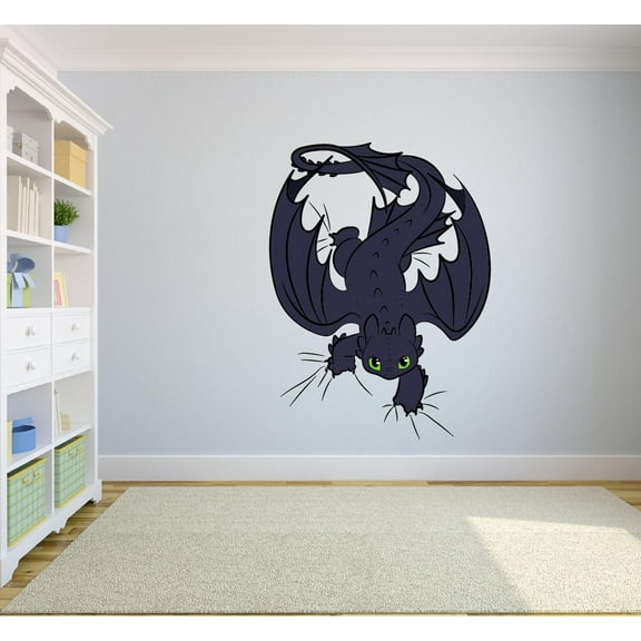 How to Train your Dragon Cartoon Character Wall Decal Vinyl Sticker Art Home Decor Sticker Vinyl Mural Baby Kids Room Bedroom Nursery Kindergarten School House Wall Design Peel and Stick 30x15 inch