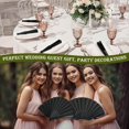 thumbnail image 3 of 80 Pcs Wedding Folding Hand Fans Bulk Silk Fabric Chinese Handheld Foldable Clack Fans with Plastic Ribs for Party, Wedding Gifts, Line Dancing, Home Decorative (Black), 3 of 12