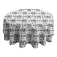 thumbnail image 4 of White Highland Cow Bathtub Flower Pattern Round Tablecloth 60"x60",Wrinkle Wipeable Table Cloth for Kitchen Dining Room Picnic Patio Party, 4 of 6