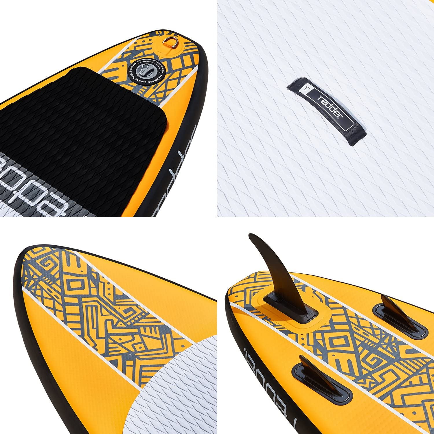 Pure Joy Inflatable Stand Up Paddle Boards, 9' Wide Stable Design, Non-Slip Comfort Deck