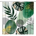 thumbnail image 2 of Sage Green Leaves Shower Curtain   Leaves  Abstract Mid Century Aesthetic Geometric Plant Floral Leaf Nature Bathroom Decor Fabric Curtain with Hooks, 2 of 6