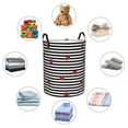 thumbnail image 6 of Fotbe Ladybugs on Black and White Striped Laundry Basket with Handles, Waterproof Large Laundry Hamper, Wash Bag for Corner Dorm, Rolling Laundry Basket with Handles-Medium, 6 of 8