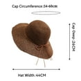 thumbnail image 3 of ZQUUVOU Women Straw Sun Hat Foldable Beach Hat Wide Floppy Hat with Small Flower Coffee, 3 of 3