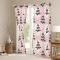 thumbnail image 3 of Manfei Pink Green Xmas Tree Black Out Curtains, Cartoon Christmas Buffalo Curtains Pack of 2 (42x63 Each), Teen Kid Child Bedroom Curtains, Window Curtains Bedroom Decor, 3 of 6