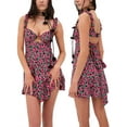 thumbnail image 5 of Michellecmm  Women's Summer Mini Dress Sleeveless Cutout Floral A-Line Tank Dress, 5 of 6