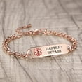 thumbnail image 3 of Personalized Medical Alert Bracelet Free Engrave Gastric Bypass Rose gold Medical Bracelets women, 3 of 4