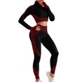 thumbnail image 2 of Timdgard Workout Sets for Women Cropped Zip up Jackets High Waist Leggings Skinny Stretch Yoga Outfits, 2 of 6
