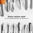 thumbnail image 4 of 12set Sk2 Cera de acero al carbono + Cuchillo Kit de herramientas de talla de madera para caucho TUNC Sencillez, 4 of 5