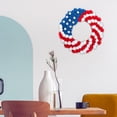 thumbnail image 5 of 14 Inch July 4th Wreath Patriotic Americana Wreath Handcrafted Memorial Day Wreath Festival Garland Decorations Front Door Wall Home Decor (Blue), 5 of 8